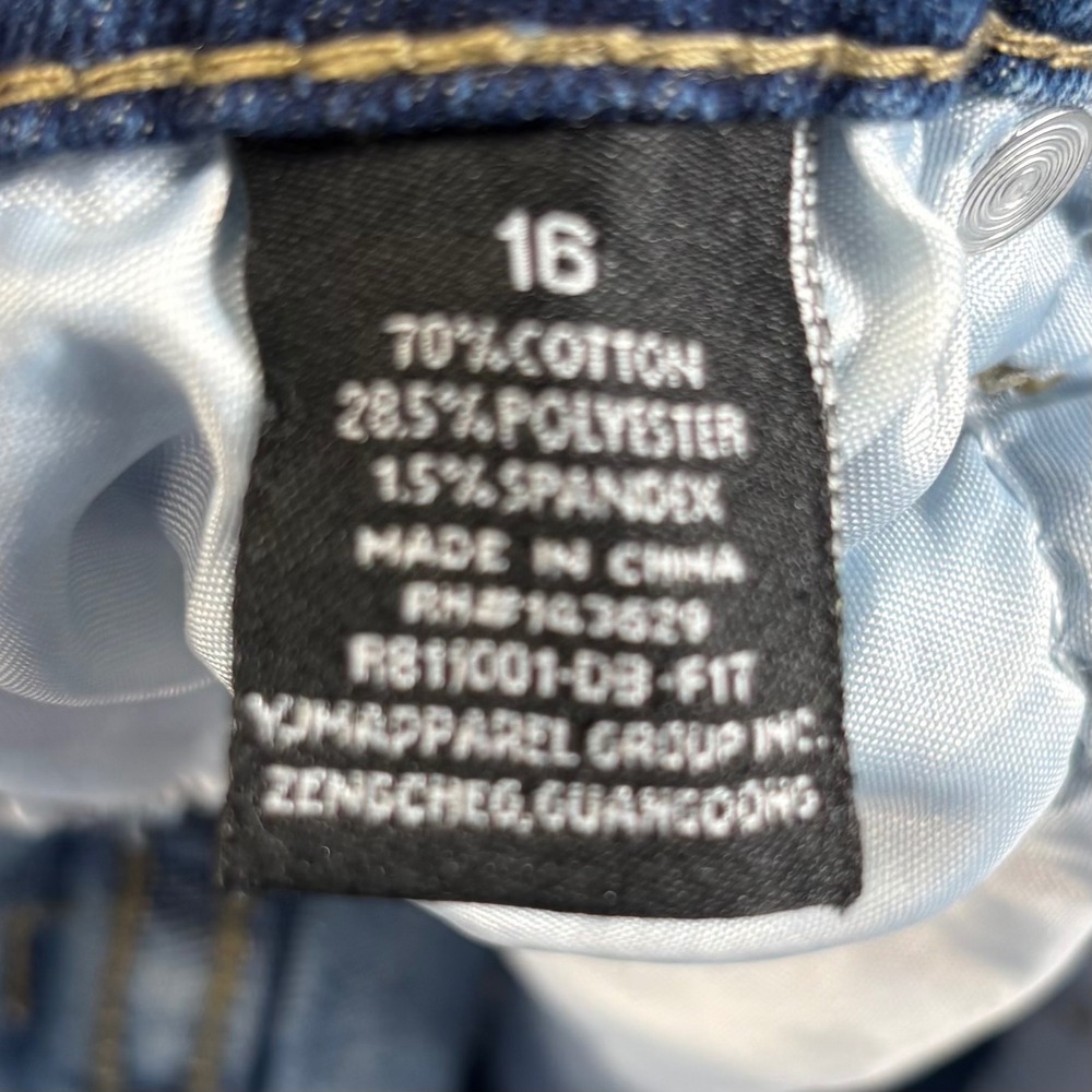 Rock Salt Denim Shorts Kids 16 Blue Distressed Paint Splatter Acid Wash - Picture 4 of 6